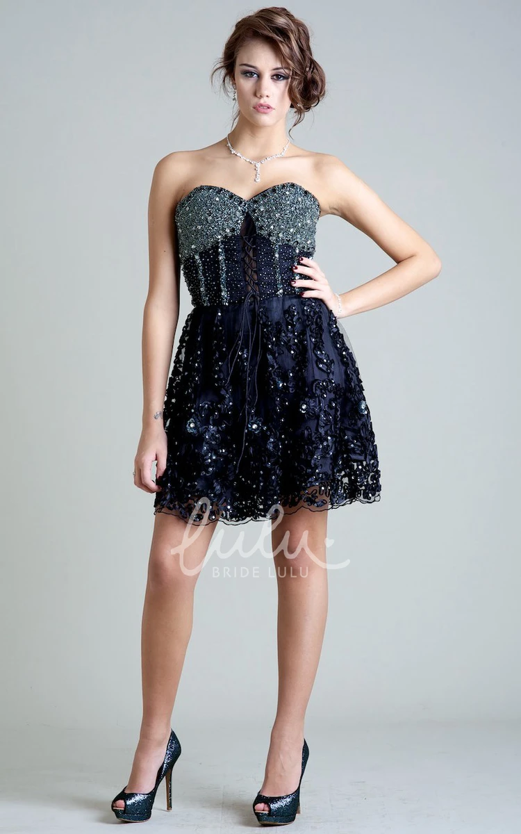 Sweetheart Sleeveless Beaded Tulle A-Line Prom Dress with Appliques Classy Prom Dress for Women