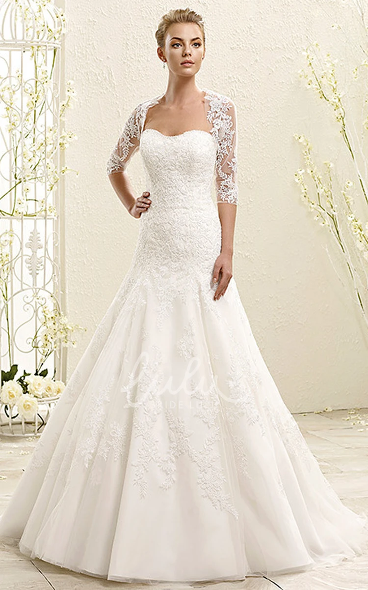 A-Line Lace Wedding Dress Sweetheart Neckline
