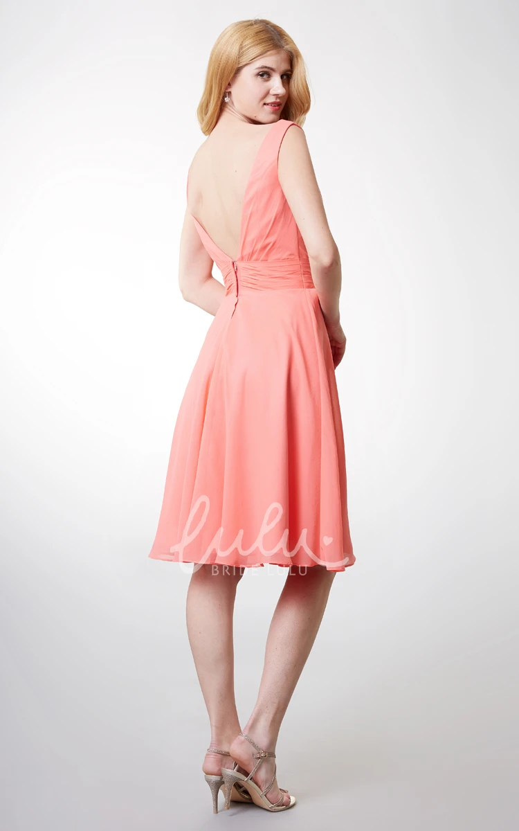 Short Chiffon A-Line Dress with Crystal Detailing for Prom