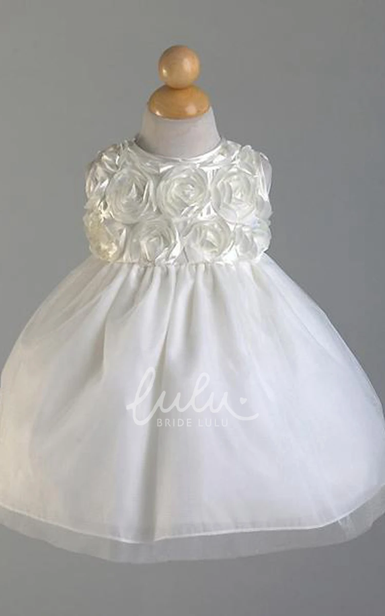 Tiered Tulle&Organza Tea-Length Flower Girl Dress Elegant and Unique