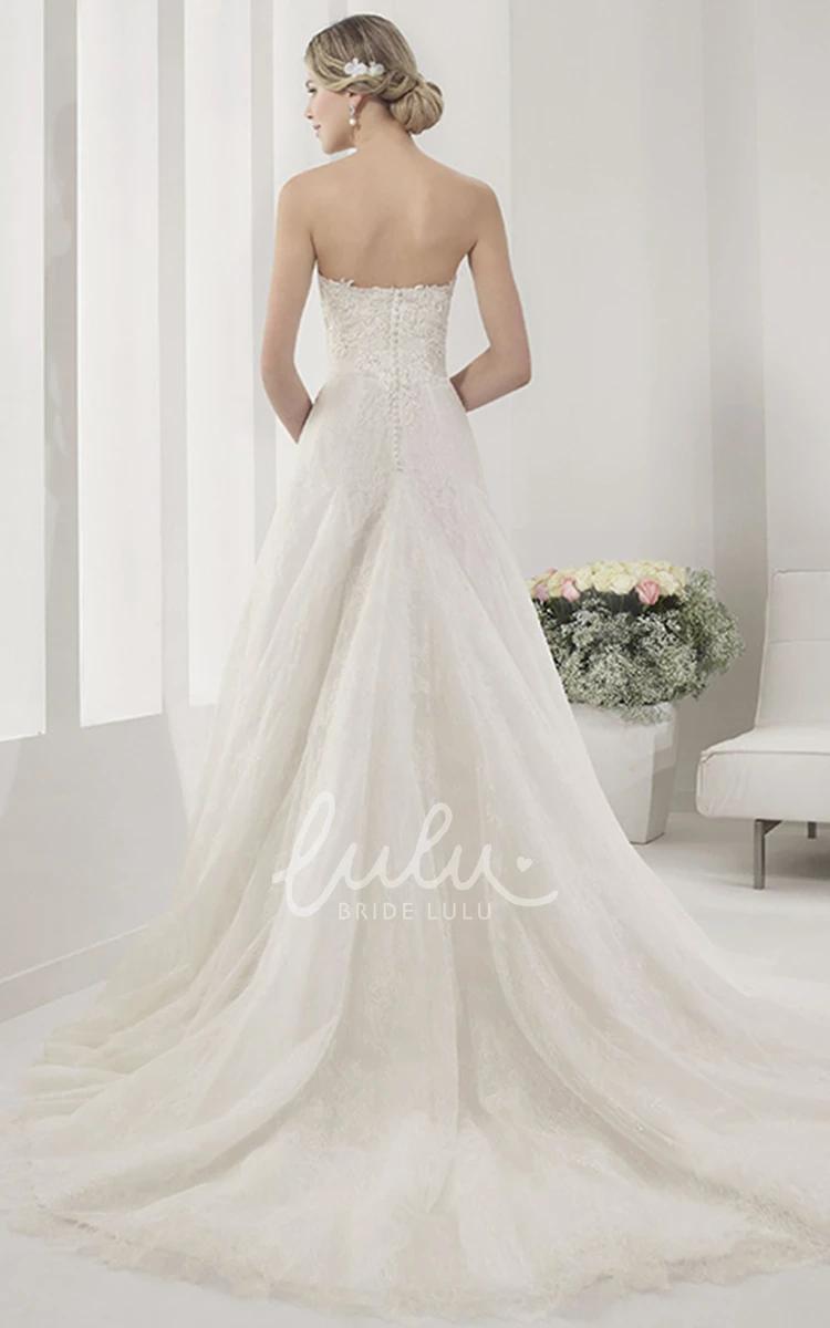 Sweetheart A-Line Lace Wedding Dress with Applique Details