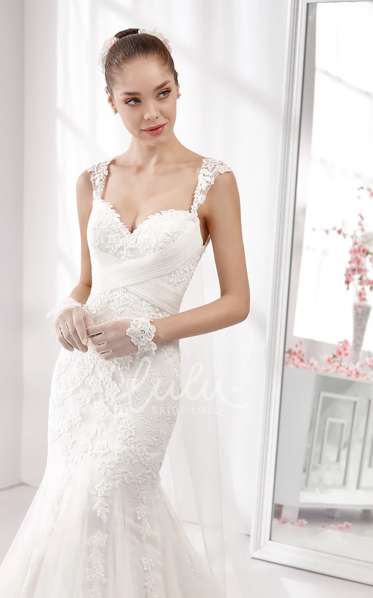 Lace Mermaid Wedding Dress with Sweetheart Neckline and Crisscross Waist