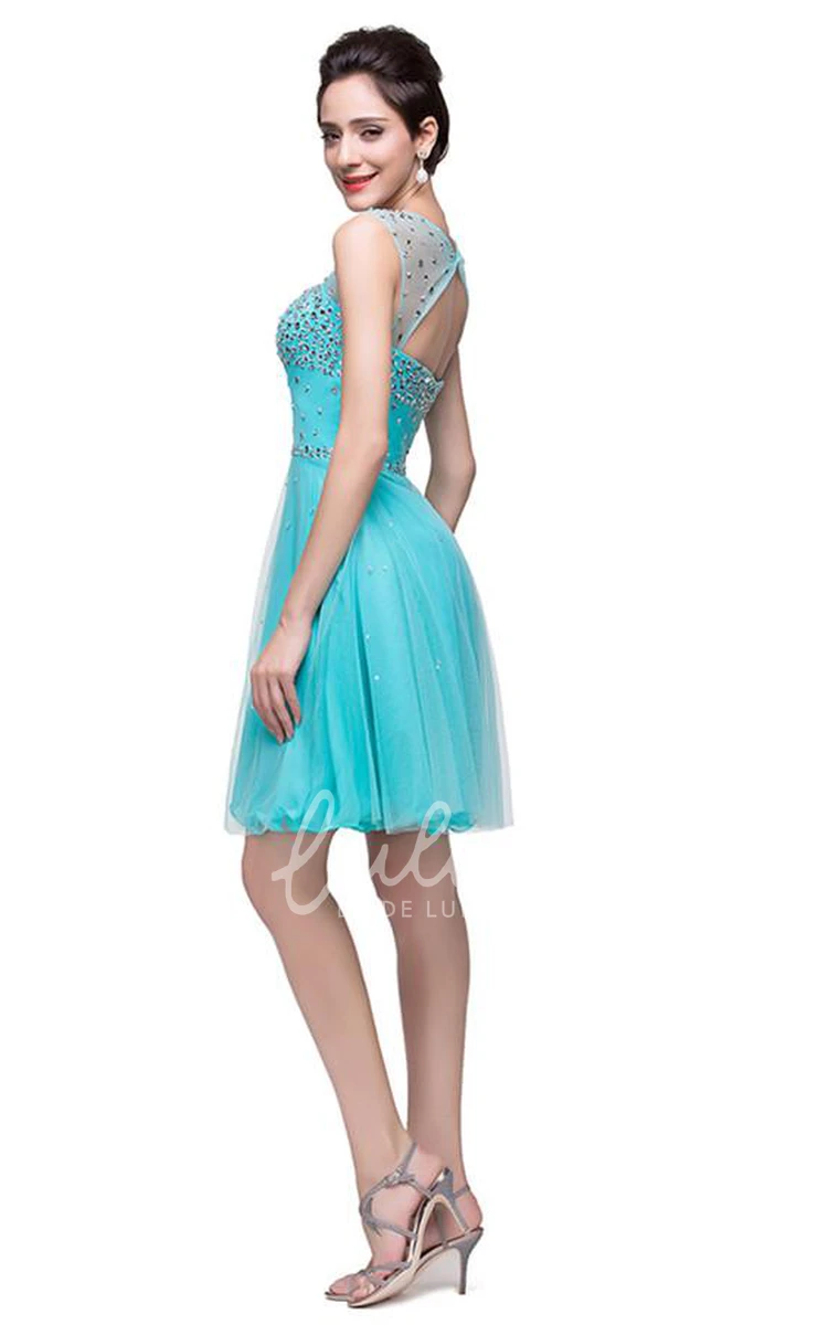 Crystal Embellished Tulle Short Homecoming Dress Classic & Chic