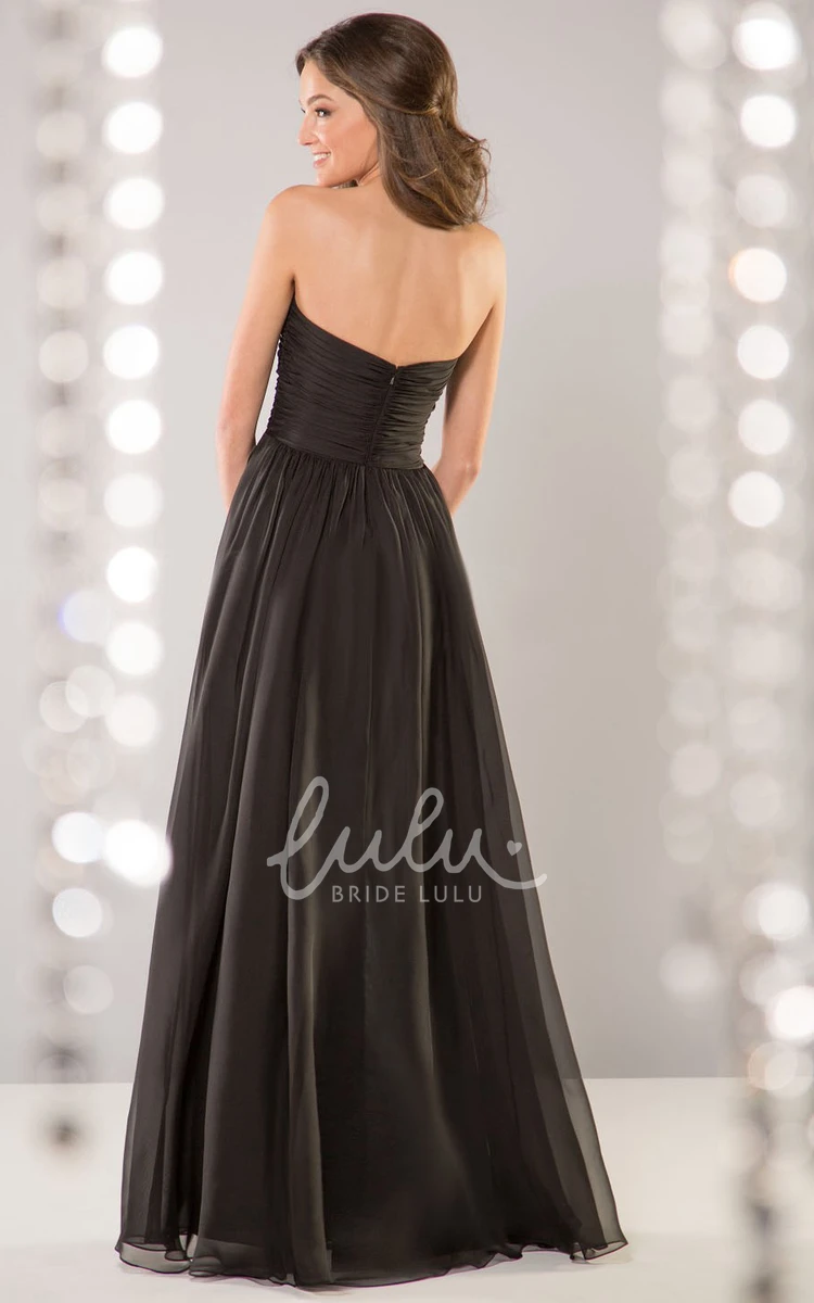 Crisscrossed Ruched A-Line Gown with Sweetheart Neckline