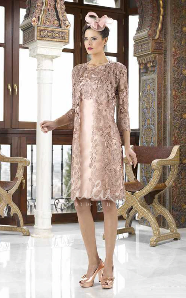 Knee-Length Satin Appliqued Mother of the Bride Dress Casual Dress