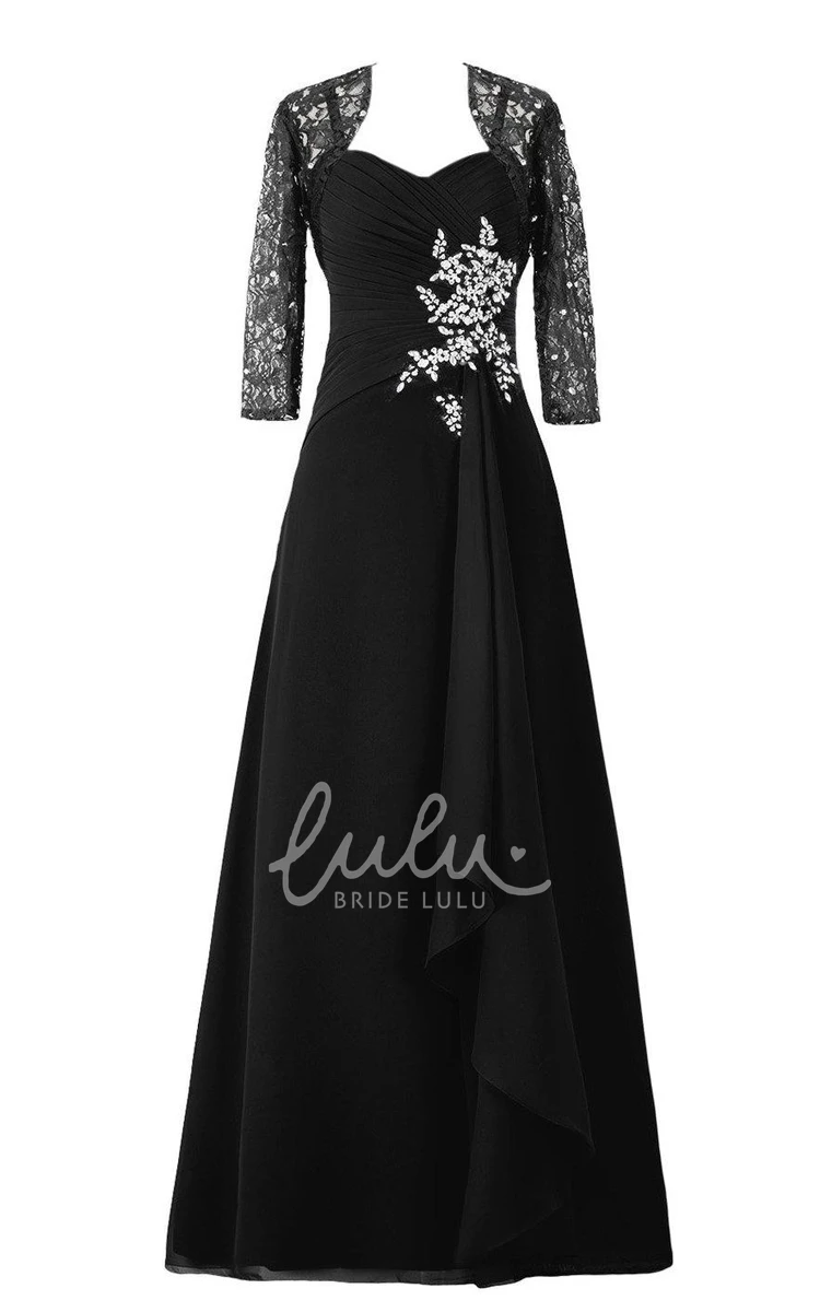 Chiffon Dress with Illusion Matching Jacket for Elegant Occasions