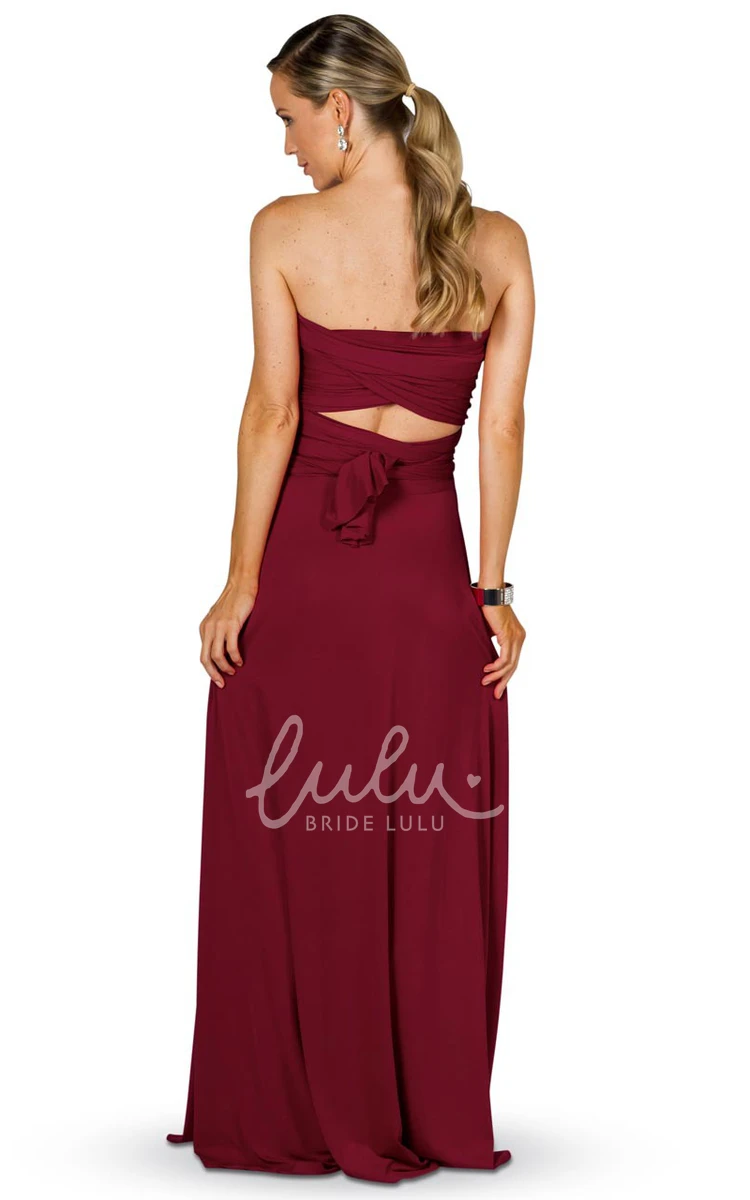 Halter Sleeveless Chiffon Bridesmaid Dress with Ruching Modern Convertible Style